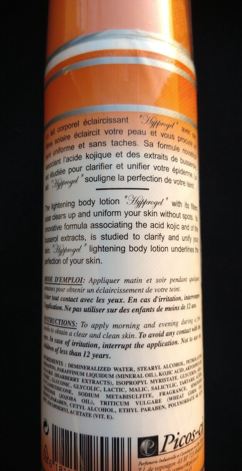 Hyprogel with Vict C body lotion