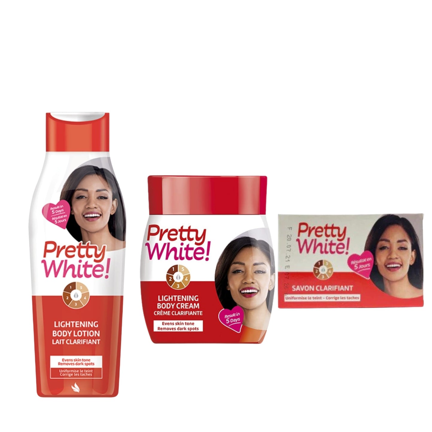 Pretty white Moisturizing Set Of 3 (Lotion 500ml, Cream 500ml & Bar Soap 7 OZ)