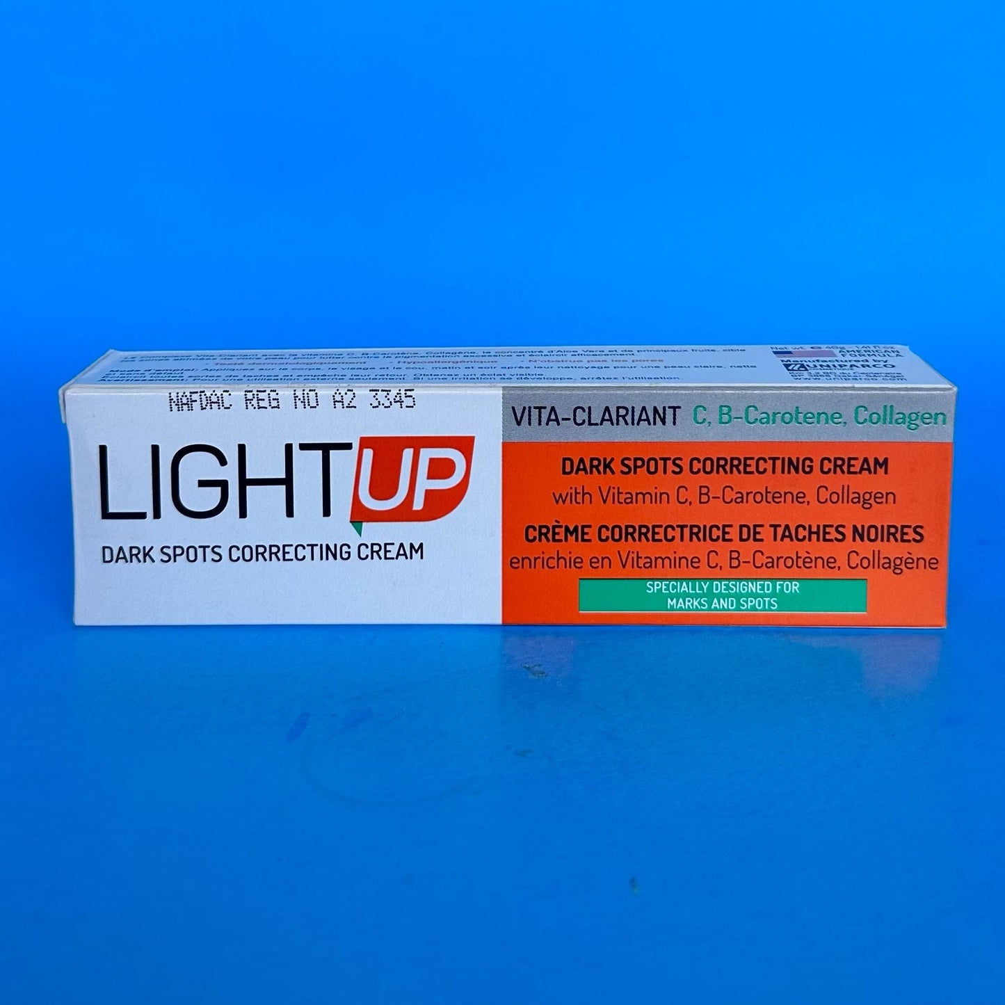 Light Up Dark Spots Correcting With Vitamin C,B-Carotene,Collagen Tube Cream 40g 1pcs
🔍