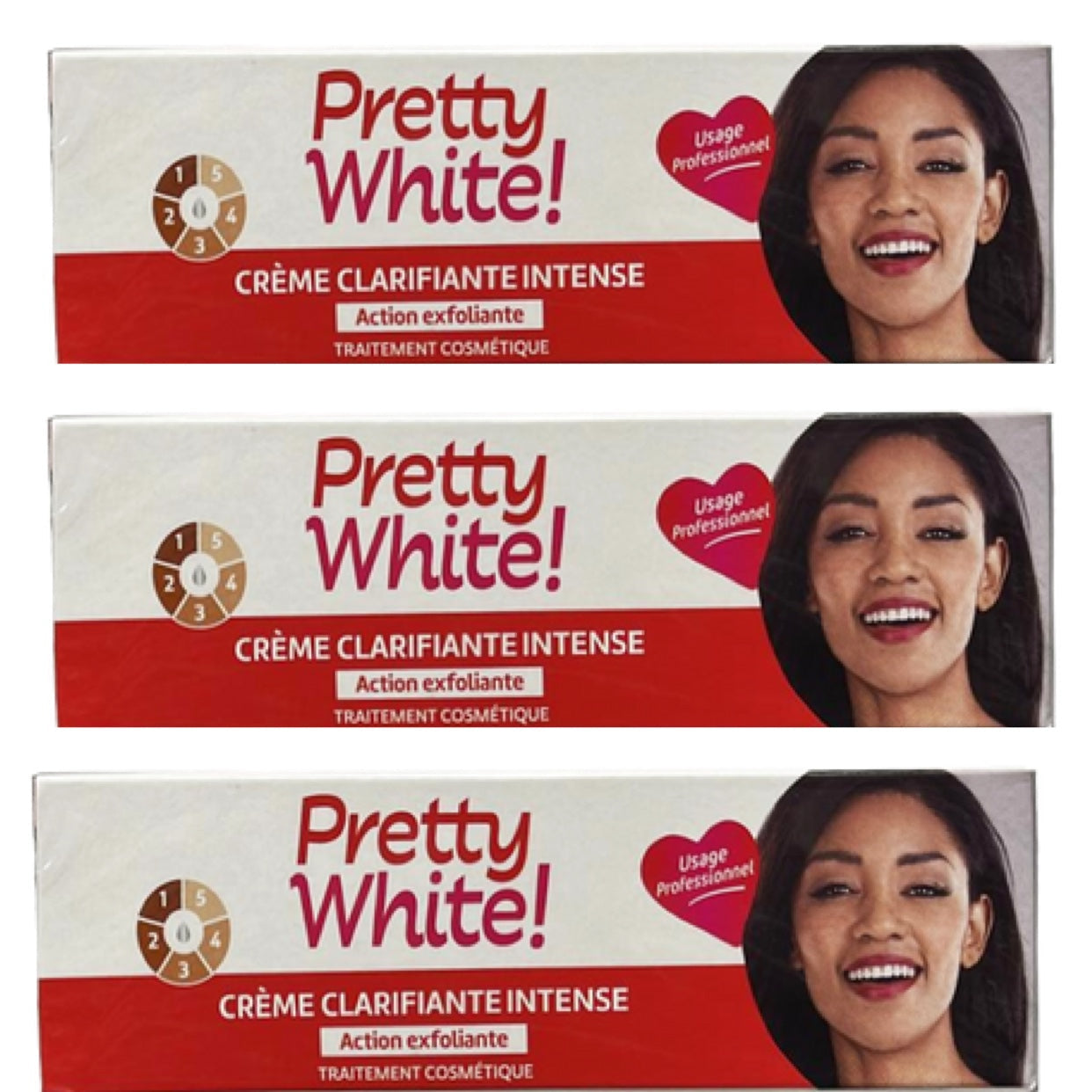 Pretty white tube cream 3pcs