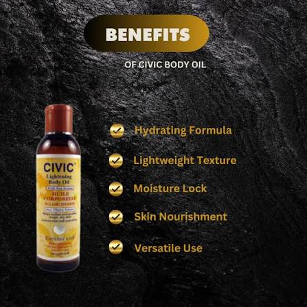 Civic Lightening Body Oil With Sunscreen 6 oz.