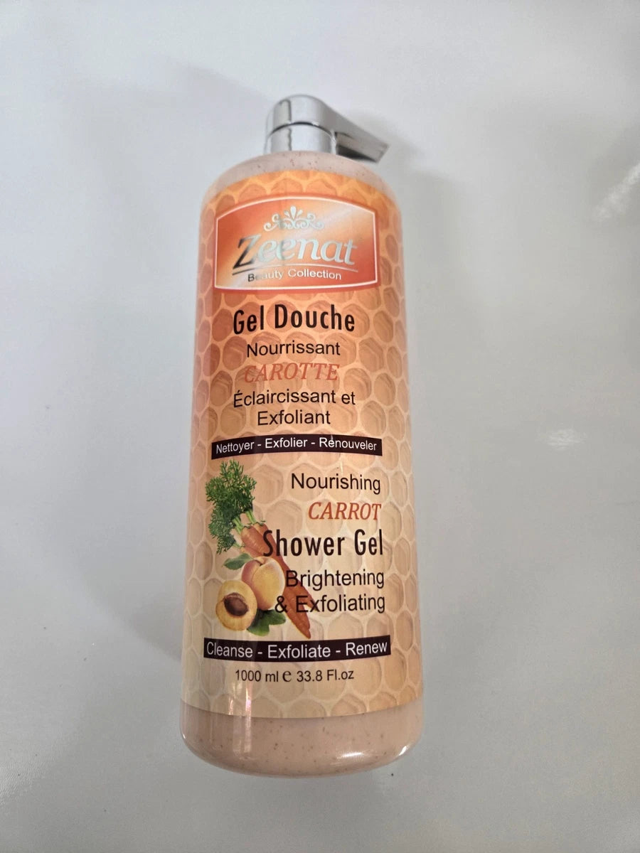 Zeenat Carrot Brightening & Exfoliating Shower Gel 1000 ml/33 oz