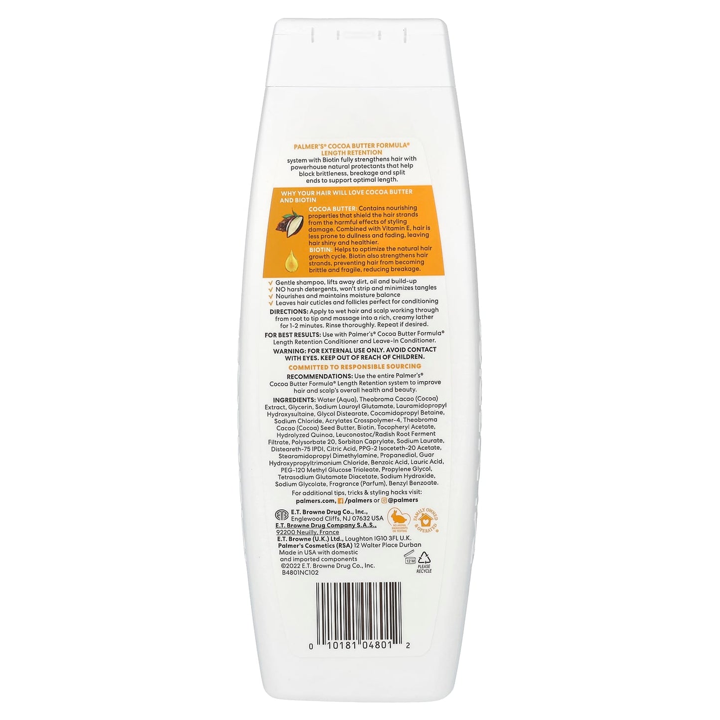 Palmer's Cocoa Butter Formula + Biotin Length Retention Shampoo for All Curl Patterns, 13.5 fl. oz.