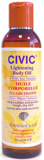 Civic Lightening Body Oil With Sunscreen 6 oz.