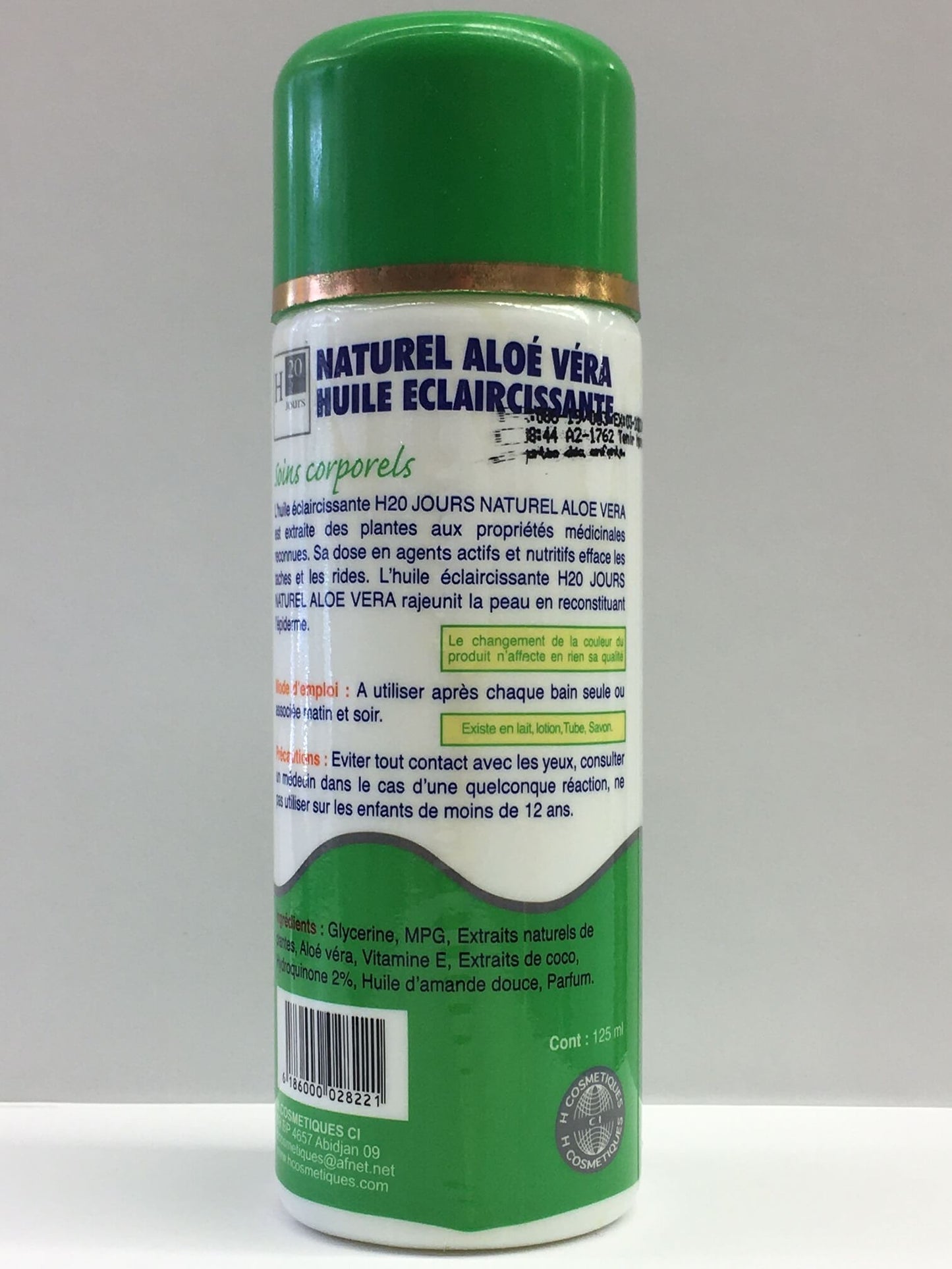 H20 Jours Natural Aloe Vera Lightening oil 150ml