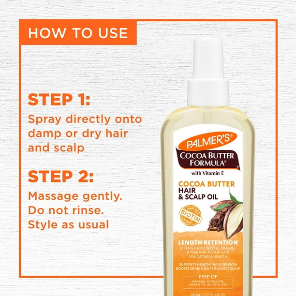 Palmer's Cocoa Butter Formula + Biotin Length Retention Hair & Scalp Oil, 5.1 fl. oz.