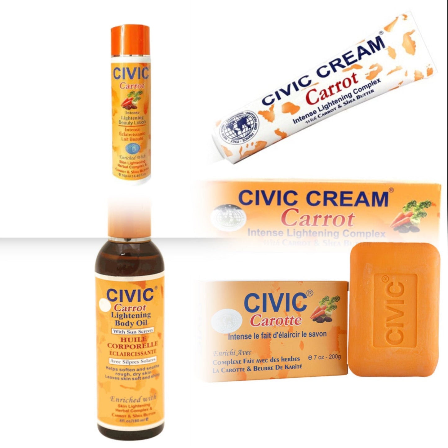 Civic Carrot body lotion sets