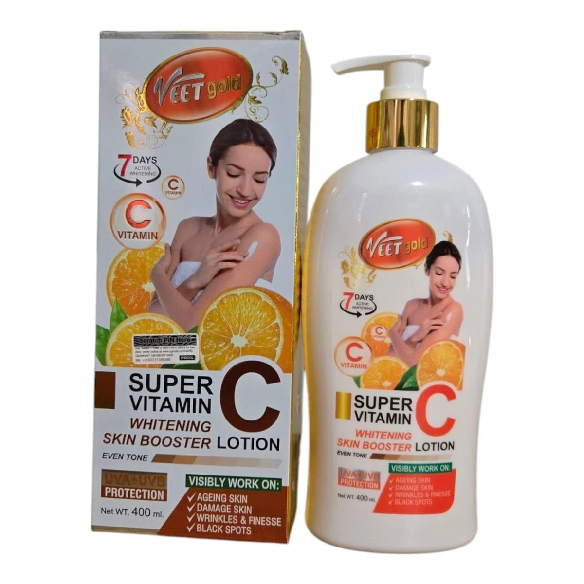 Veet Gold Super Vitamin C Skin Booster Even Tone Lotion 400ml