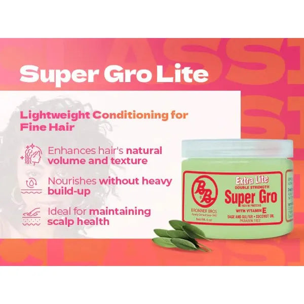 Bronner Brothers Double Strength Super Gro Treatment with Vitamin E Enriched Hair Treatment 6Oz