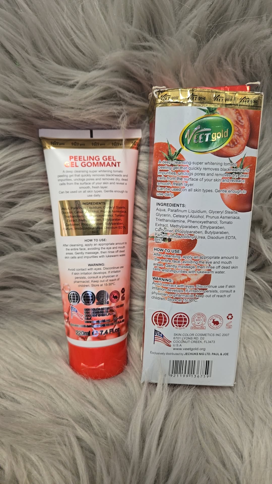 Veet gold Tomato Peeling Gel Body Repair