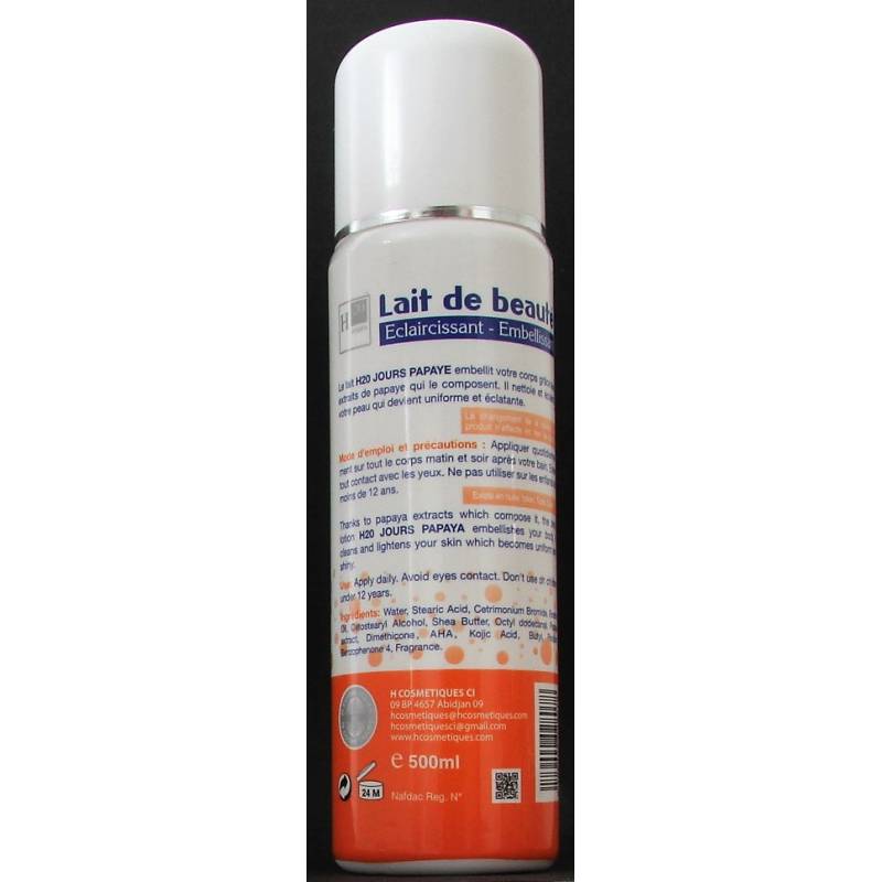 H20 Jours Natural Papaya Body Lotion 500ml