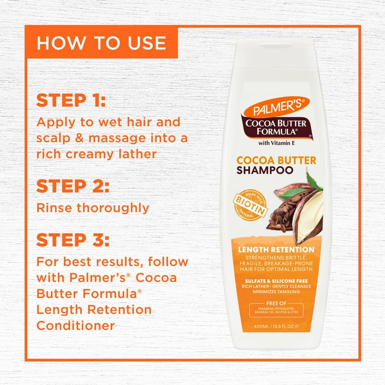 Palmer's Cocoa Butter Formula + Biotin Length Retention Shampoo for All Curl Patterns, 13.5 fl. oz.