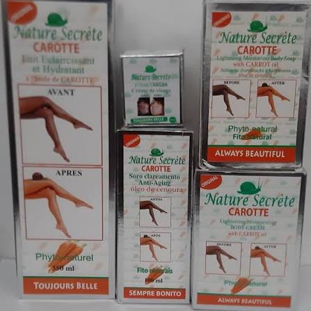 Nature Secrete Carotte body lotion,body cream,Serum and soap face cream[5pcs sets]