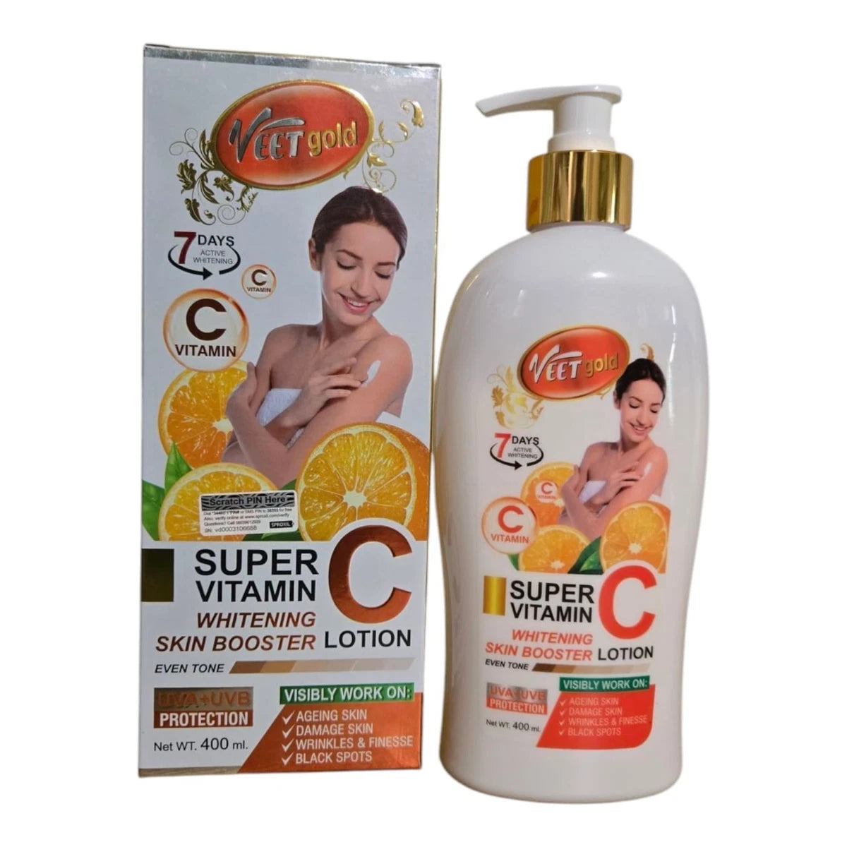 Veet Gold Super Vitamin C Skin Booster Even Tone Lotion 400ml