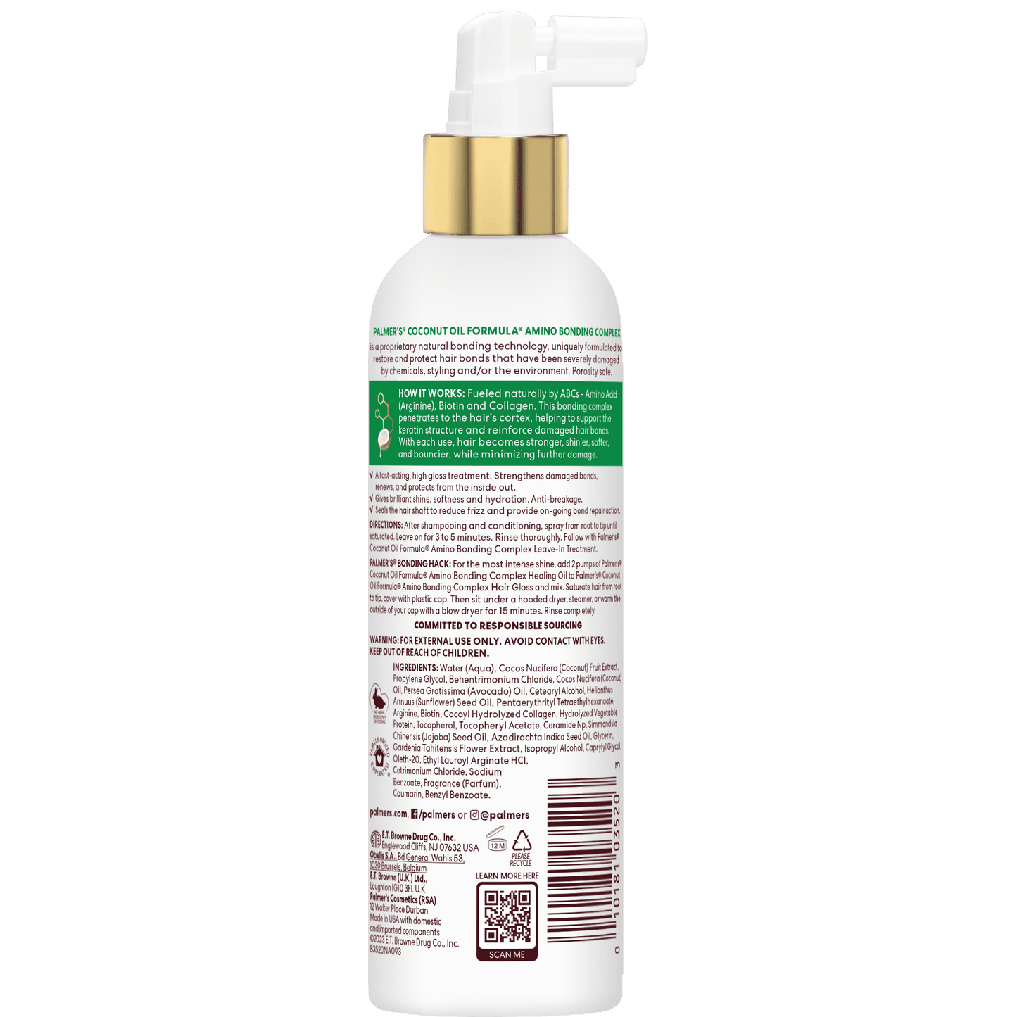 Palmer's
Coconut Oil Formula® with Vitamin E, Amino Bonding Complex, Bonding Hair Gloss, 4 fl oz (118 ml
