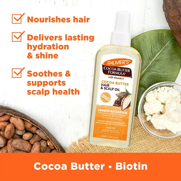 Palmer's Cocoa Butter Formula + Biotin Length Retention Hair & Scalp Oil, 5.1 fl. oz.