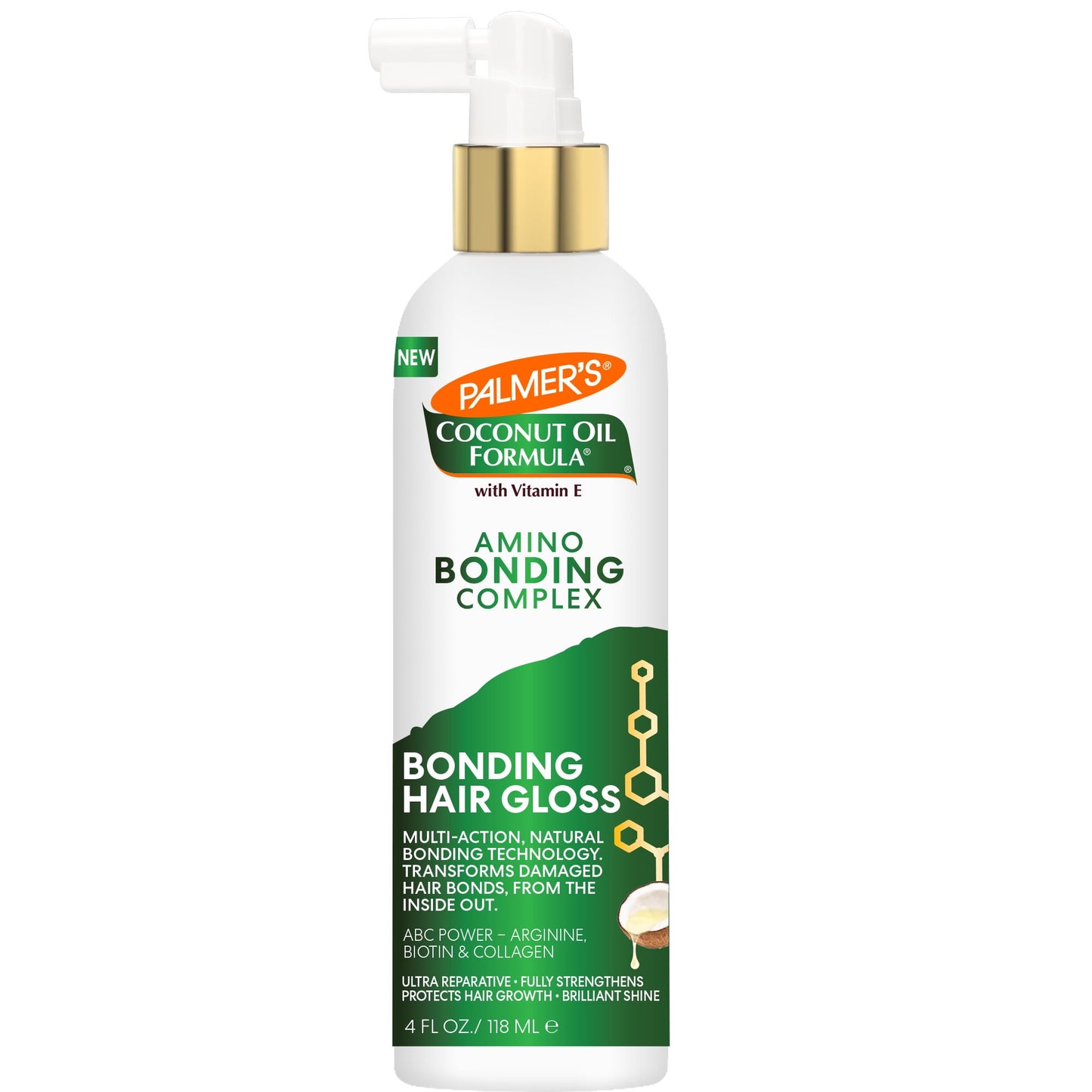 Palmer's
Coconut Oil Formula® with Vitamin E, Amino Bonding Complex, Bonding Hair Gloss, 4 fl oz (118 ml