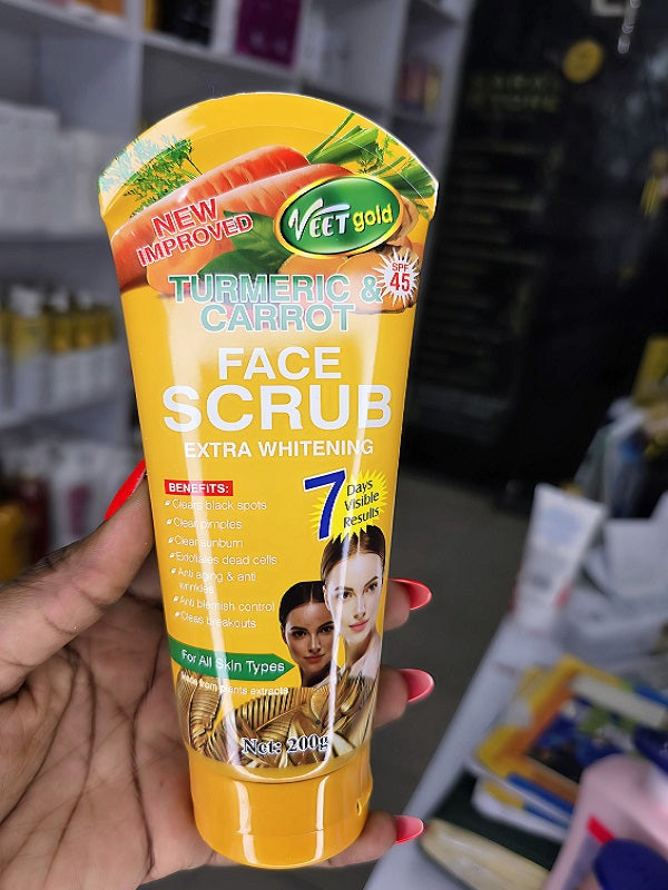 Veetgold Turmeric & Carrot Face Scrub Extra Whitening 7 Days Visible Result