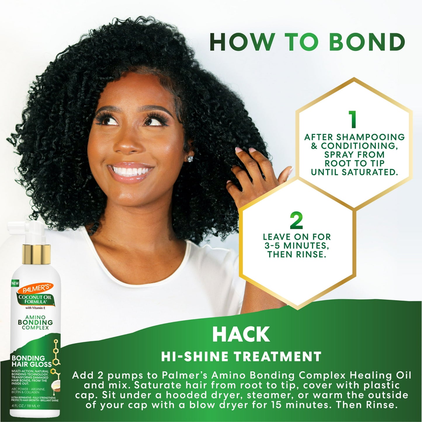 Palmer's
Coconut Oil Formula® with Vitamin E, Amino Bonding Complex, Bonding Hair Gloss, 4 fl oz (118 ml