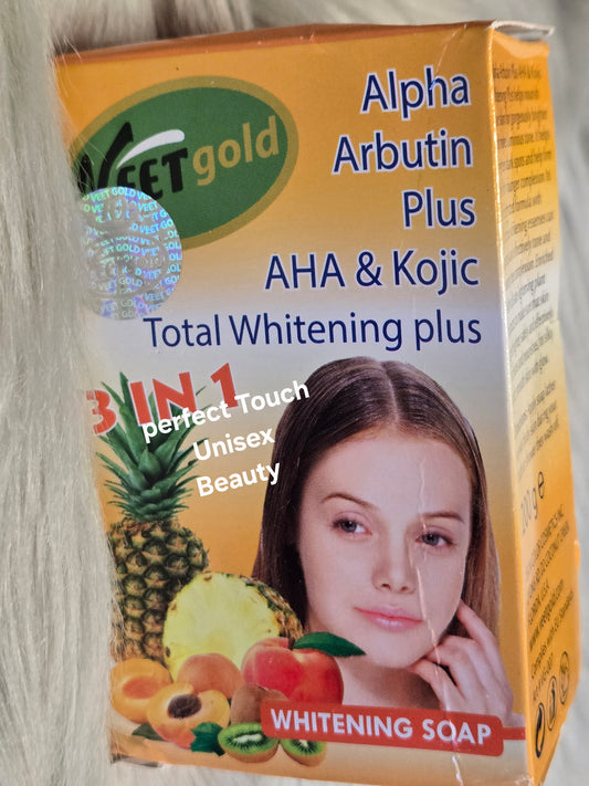 Veet Gold Alpha Arbutin Plus AHA & Kojic Total Whitening Plus Soap