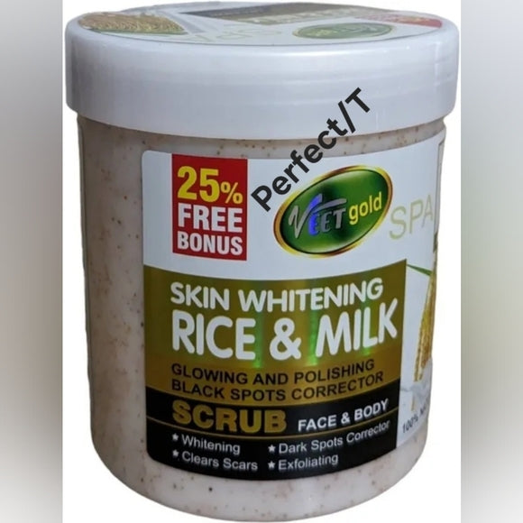 Veet Gold Rice & Milk Face Body Glowing Polishing whitening Scrub 500g